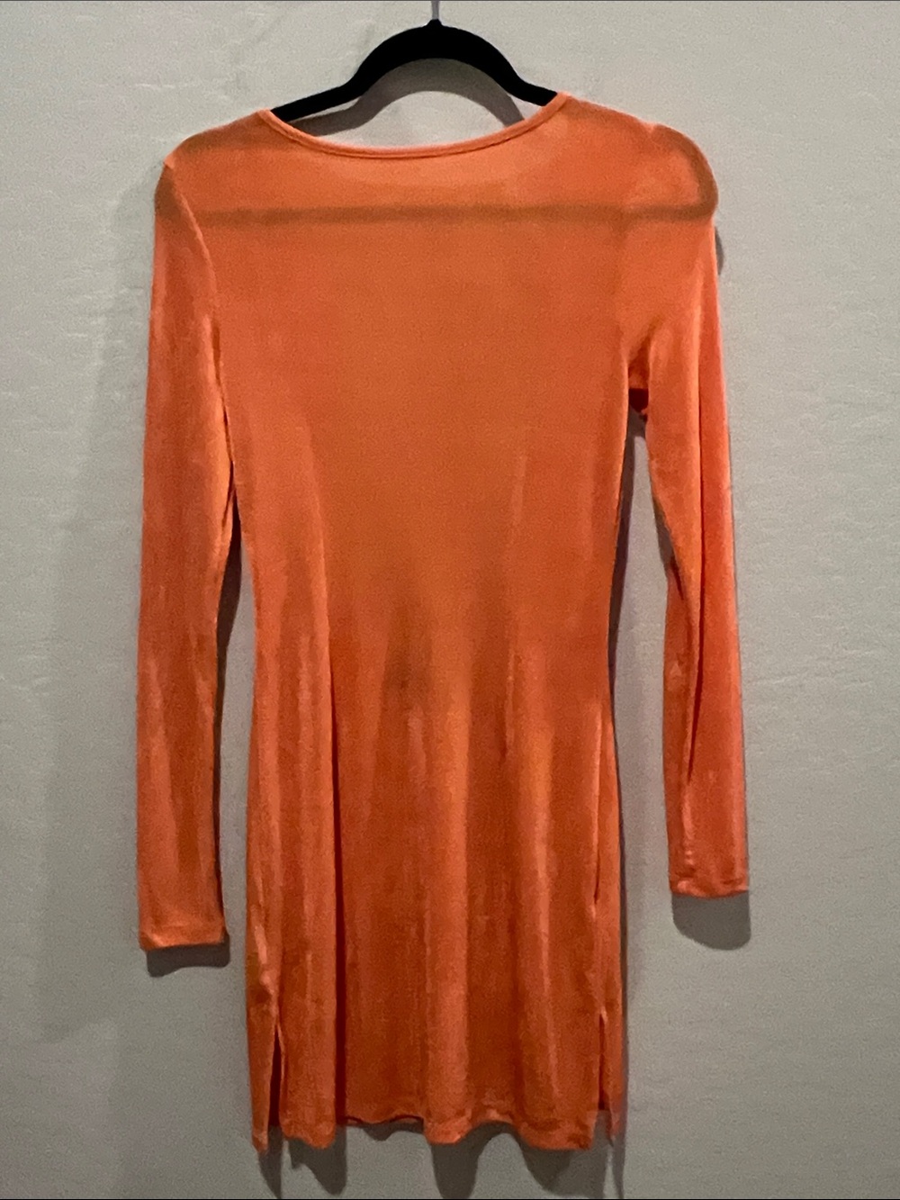 Lioness Sheet Long-Sleeve Low back Dress - Orange size Small